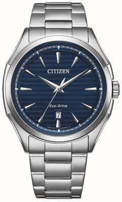 Citizen Reloj deportivo eco-drive para hombre (41 mm) con esfera azul y brazalete de acero inoxidable AW1750-85L