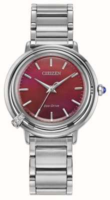 Citizen L arcly eco-drive (31 mm) para mujer con esfera roja y pulsera de acero inoxidable EM1091-67X