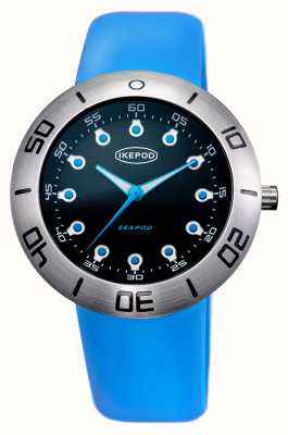 IKEPOD Seapod jacques automatic s002 (46mm) esfera negra / correa de silicona azul S002-SI-LN