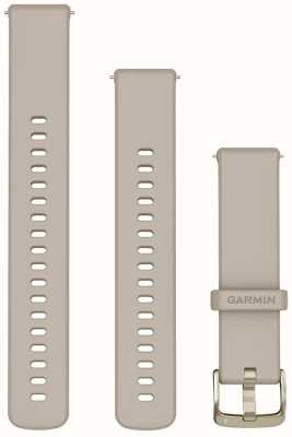 Garmin Bandas de liberación rápida (18 mm) de silicona gris francesa con herrajes dorados suaves 010-13256-02