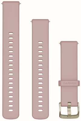 Garmin Bandas de liberación rápida (18 mm) de silicona color rosa polvo, herrajes dorados suaves 010-13256-03