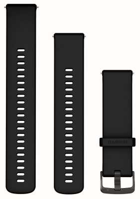 Garmin Bandas de liberación rápida (22 mm) de silicona negra con herrajes de pizarra 010-13256-21