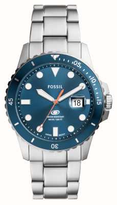 Fossil Esfera azul azul (42 mm) para hombre/brazalete de acero inoxidable. FS6050