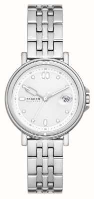 Skagen Reloj signatur sport lille (34 mm) para mujer con esfera blanca y pulsera de acero inoxidable SKW3134