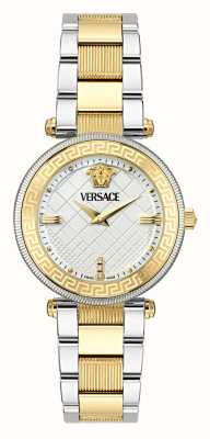 Versace Esfera plateada Reve (35 mm) / brazalete de acero inoxidable de dos tonos VE8B00724
