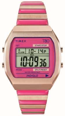 Timex Esfera digital 'timex 80' (36 mm) / brazalete rosa expandible TW2W41600