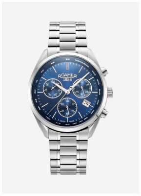 Roamer Reloj pro crono para hombre (42 mm) con esfera azul y brazalete de acero inoxidable 993819 41 45 20