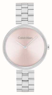 Calvin Klein Esfera rosa brillante (32 mm) para mujer/pulsera de acero inoxidable 25100015