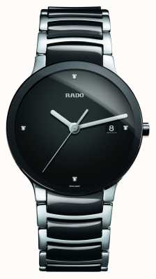 RADO Reloj Centrix Diamonds de alta tecnología con esfera negra de cerámica R30934712