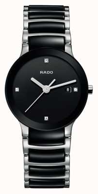 RADO Reloj Centrix Diamonds de alta tecnología con esfera negra de cerámica R30935712