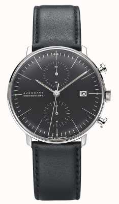 Junghans Cronoscopio Max Bill | correa de cuero negro 27/4601.04