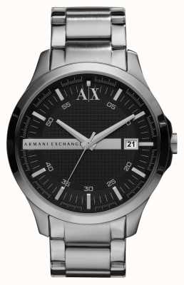 Armani Exchange Hombres | esfera texturizada negra | pulsera de acero inoxidable AX2103