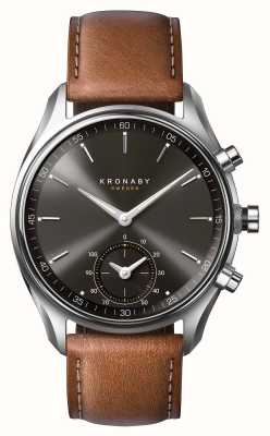 Kronaby 43mm sekel bluetooth cuero marrón esfera negra a1000-0719 S0719/1