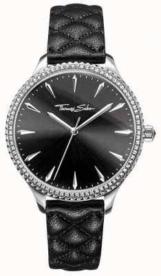 Thomas Sabo Reloj rebel at heart para mujer correa de piel negra esfera negra WA0322-221-203-38