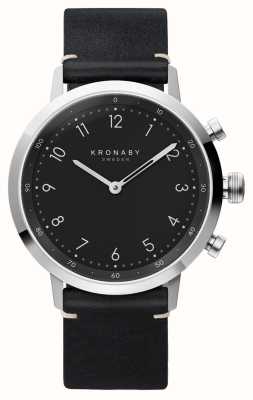 Kronaby Reloj inteligente híbrido Nord (41 mm) esfera negra / correa de piel italiana negra S3126/1