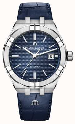 Maurice Lacroix Aikon reloj automático de cuero azul con esfera azul AI6008-SS001-430-1