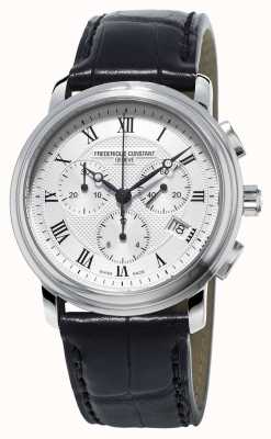 Frederique Constant Correa de piel negra con cronógrafo classics para hombre FC-292MC4P6
