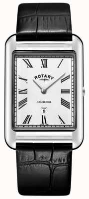 Rotary Reloj cambridge date square de cuero negro para hombre GS05280/01