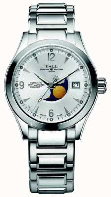Ball Watch Company Indicador automático de fecha con esfera plateada y fase lunar de Ohio NM2082C-SJ-SL