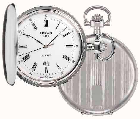 Tissot Savonette full hunter reloj de bolsillo acero inoxidable con cadena T83655313