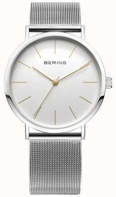 Bering Reloj de colección clásico con correa de malla y resistente a los arañazos. 13436-001