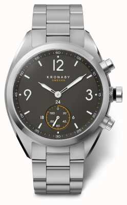 Kronaby 41 mm ápice esfera negra pulsera de acero inoxidable a1000-3113 S3113/1