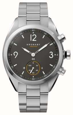 Kronaby Reloj inteligente híbrido Apex (41 mm) esfera negra/brazalete de acero inoxidable de 3 eslabones (a1000-3113) S3113/1