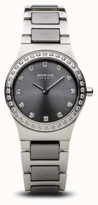 Bering | plata pulida cerámica para mujer | conjunto de cristal | esfera gris | 32426-703