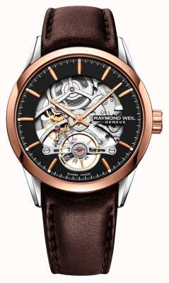 Raymond Weil Freelancer | automático | esfera esqueleto | correa de cuero marrón 2785-SC5-20001