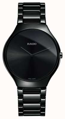 RADO Reloj con esfera negra de cerámica de alta tecnología y línea fina R27741182