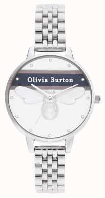 Olivia Burton | mujer | abeja de la suerte del equipo universitario | pulsera de plata | OB16VS07