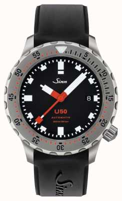 Sinn U50 | reloj de buceo de silicona negra 1050.010 BLACK RUBBER