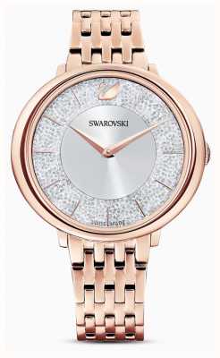 Swarovski Cristalino | pulsera de acero chapado en oro rosa | esfera brillante 5544590