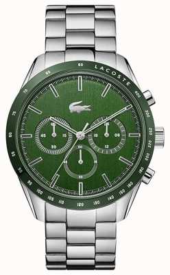 Lacoste | hombres | Boston | pulsera de acero inoxidable | esfera verde | 2011080