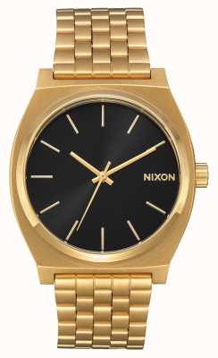 Nixon Contador de tiempo | todo dorado / negro rayo de sol | pulsera oro ip | esfera negra A045-2042-00
