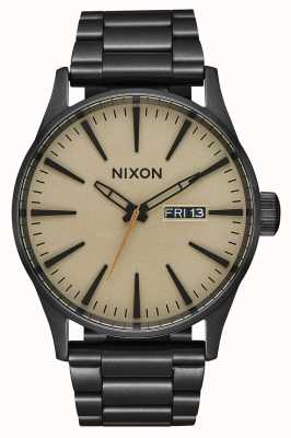 Nixon Sentry ss | negro / caqui | pulsera de acero ip negro | esfera de color caqui A356-1439-00