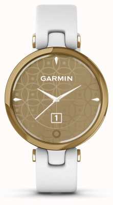 Garmin Edición clásica Lily | bisel de oro claro | estuche blanco | correa de cuero italiano 010-02384-B3