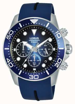 Lorus Hombres | cronógrafo | esfera azul | correa de silicona azul RT349JX9