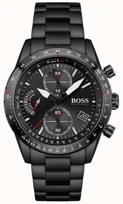BOSS | hombres | edición piloto | pulsera negra | esfera de cronógrafo negro | 1513854