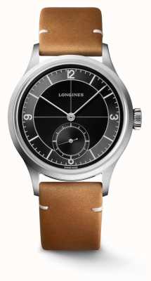 LONGINES Correa clásica de cuero marrón Heritage L28284532
