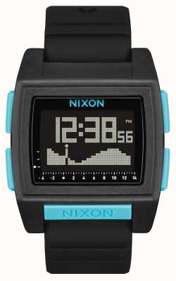 Nixon Base tide pro | todo negro / azul | digital | correa de silicona negra A1307-602