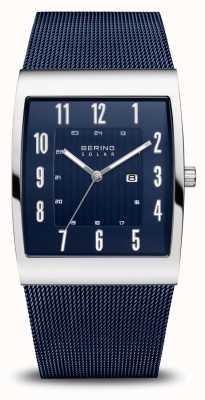 Bering Solar | hombres | plata pulida | pulsera de malla azul 16433-307