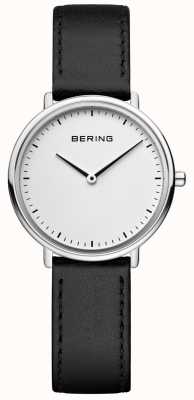 Bering Reloj clásico de mujer con correa de piel negra 15729-404