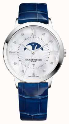 Baume & Mercier Reloj Classima con correa de piel azul M0A10226