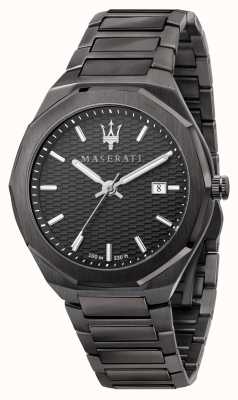 Maserati Reloj stile 3h data chapado en negro para hombre R8853142001