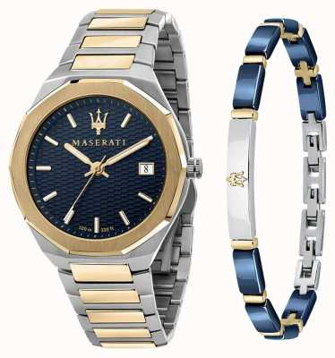 Maserati Stile 3h set de reloj y pulsera para hombre R8853142008
