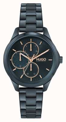 HUGO #miedo multi casual | esfera azul | pulsera de acero ip azul 1540098