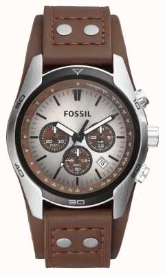 Fossil Cochero de hombres | cronógrafo deportivo | reloj con correa de cuero marron CH2565
