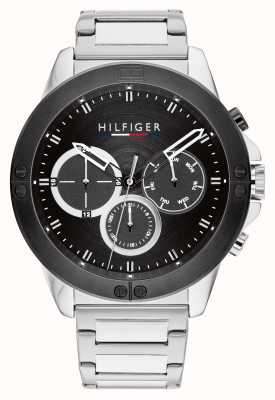 Tommy Hilfiger Esfera negra de acero inoxidable Harley 1791890