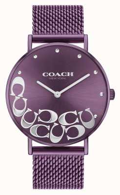 Coach Reloj de pulsera de malla morada perry para mujer 14503823